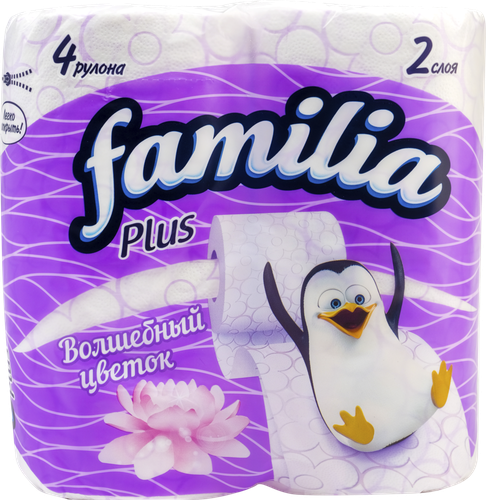 

Бумага туалетная FAMILIA Plus Волшебный цветок 2-слоя, 4шт