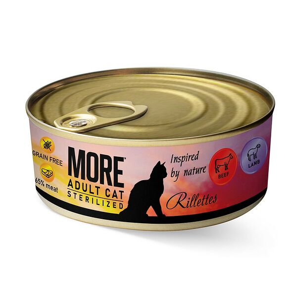 Корм для кошек More для стерилизованных, риет с говядиной и бараниной