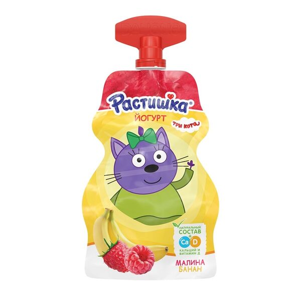 Йогурт Растишка Малина-банан 2.6%, дизайн упаковки в ассортименте, 70 г