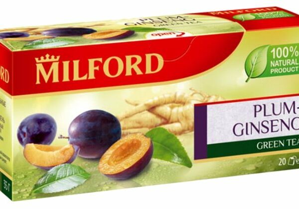 Чай зеленый Milford Plum-ginseng в пакетиках, 20 шт.