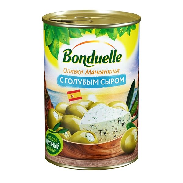 Оливки Bonduelle с голубым сыром