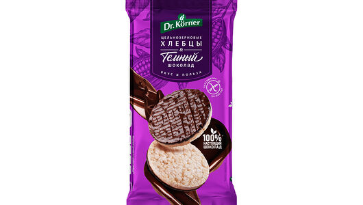 Хлебцы глазированные рисовые Dr. Korner темный шоколад, 67 г