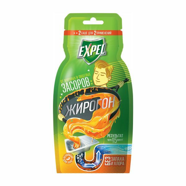 Средство от жировых и пищевых засоров Expel Жирогон, 2 саше