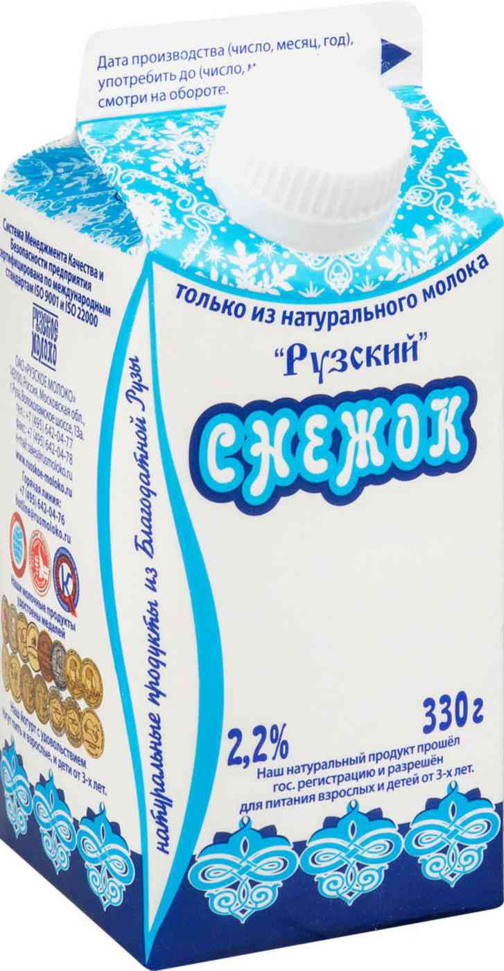 

Снежок Рузский Рузское молоко 2.2% 330 г