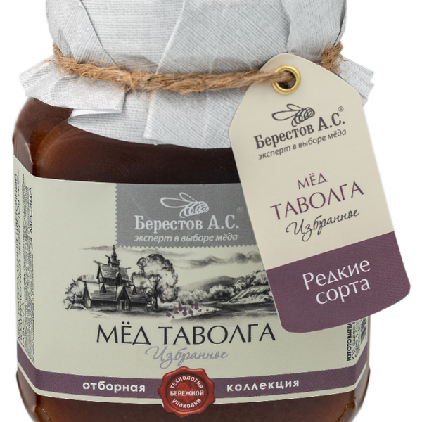 Мед Берестов А.С. натуральный цветочный полифлорный Таволга 500 г