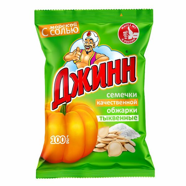 Семечки тыквенные Джинн жареные с морской солью, 100 г