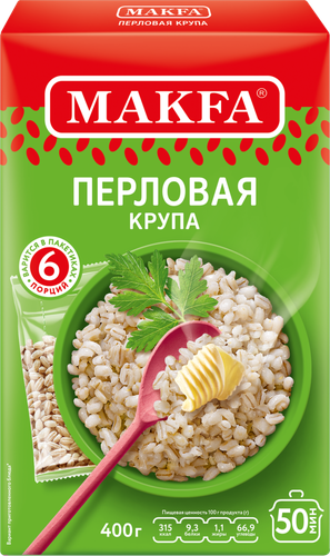 

Крупа перловая Makfa в пакетиках для варки 6 порций 400 г