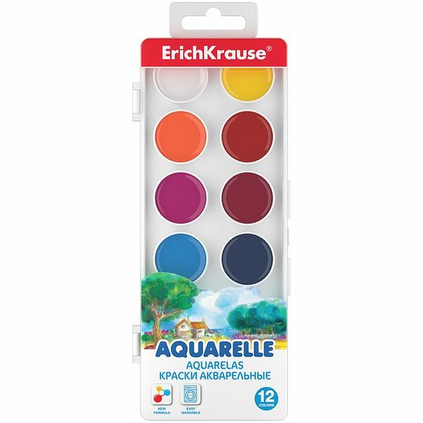 Краски акварельные ErichKrause 12 цветов
