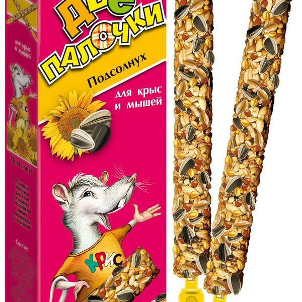 Лакомства для крыс и мышей Зверюшки палочки 2х40 г
