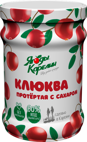 

Клюква протертая с сахаром ТМ Yagody (Ягоди)
