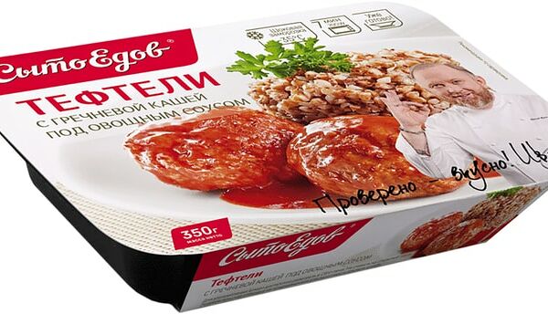 Тефтели СытоЕдов с гречневой кашей под овощным соусом 350г