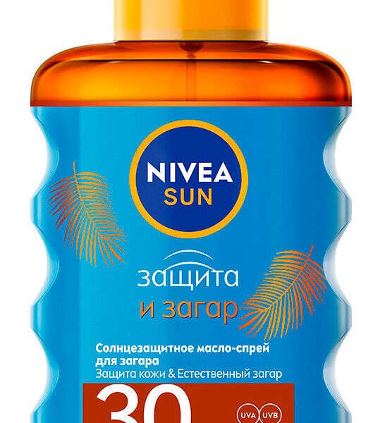 NIVEA Масло-спрей для загара солнцезащитное Защита и загар SPF 30, 200 мл