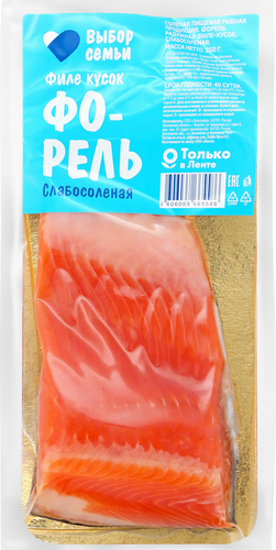 

Форель слабосоленая Выбор семьи филе-кусок 250 г