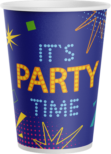 

Набор стаканов PRIORITY Время вечеринки, бумажные одноразовые, 250мл, 6шт