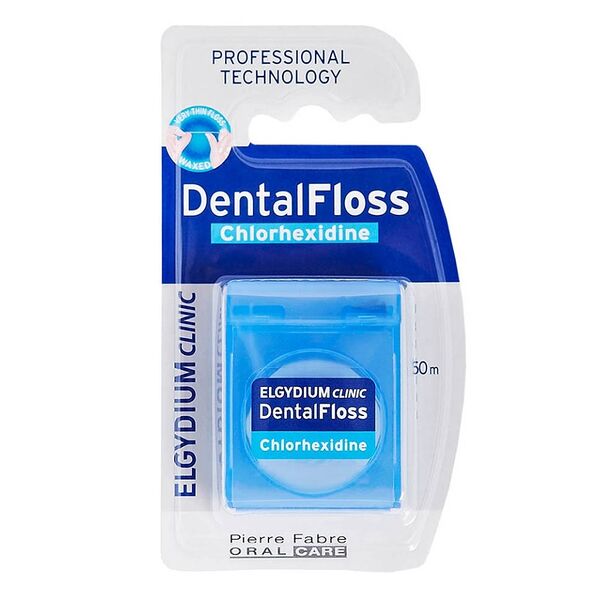 Зубная нить Elgydium с хлоргексидином Clinic DentalFloss Chlorhexidine 0.7 мм 50 м
