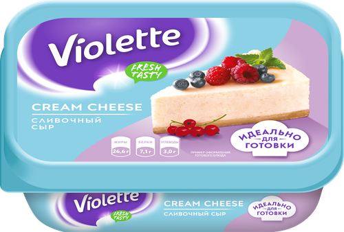 

Сыр творожный Violette Cream Cheese сливочный 70% 180 г