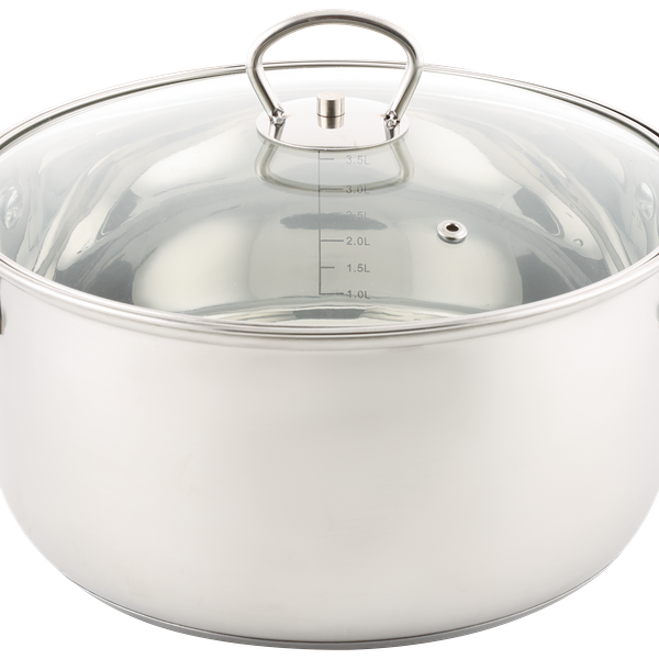 Кастрюля HOMECLUB Praсtic нержавеющая сталь, стекло, 5л
