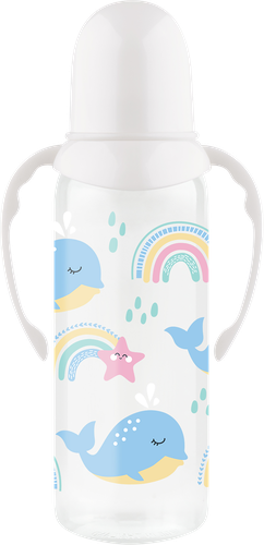 

Бутылочка для кормления LUBBY Just 250мл, с молочной соской и ручкой, в ассортименте, с 0 месяцев, Арт. 27988