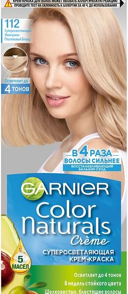Крем-краска для волос Garnier Суперосветляющая Color Naturals Creme 112 Суперосветляющий Жемчужно-платиновый блонд