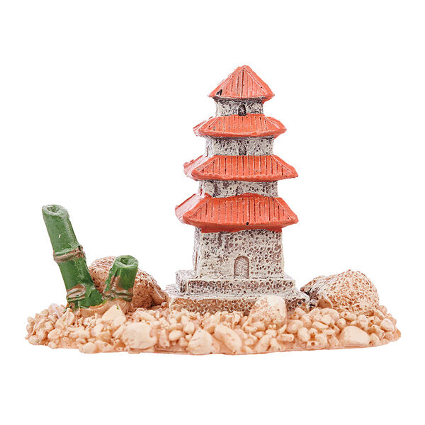 Декор для аквариума Китайский домик 9,5x7x8см
