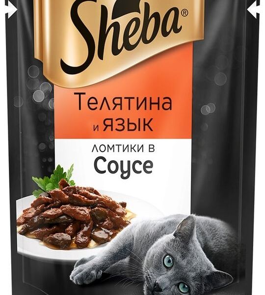 Пауч Sheba Pleasure для кошек Телятина и язык