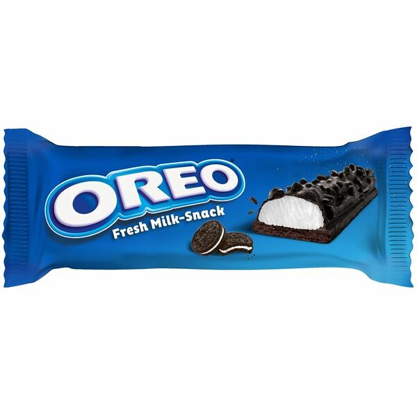 Пирожное бисквитное глазированное Oreo Fresh Milk-Snack с молочной начинкой и кусочками печенья, 27г
