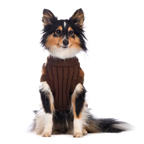 Свитер для собак M коричневый (унисекс)