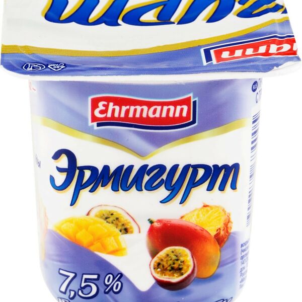 Продукт йогуртный Эрмигурт Тропические фрукты 7.5% 100г