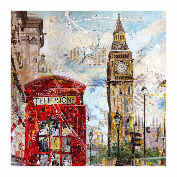 Картина на холсте Телефонная будка, 40х40 см