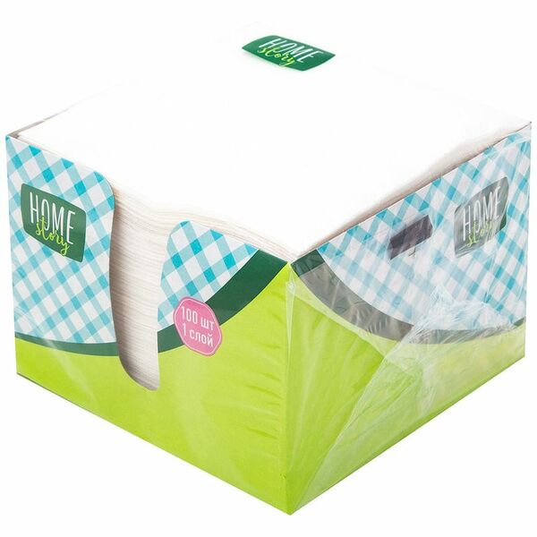 Салфетки бумажные белые 24x24см Home Story, 100шт