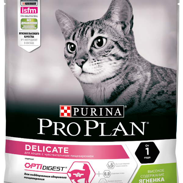 Корм для кошек Purina Pro Plan Delicate при чувствительном пищеварении, с ягненком