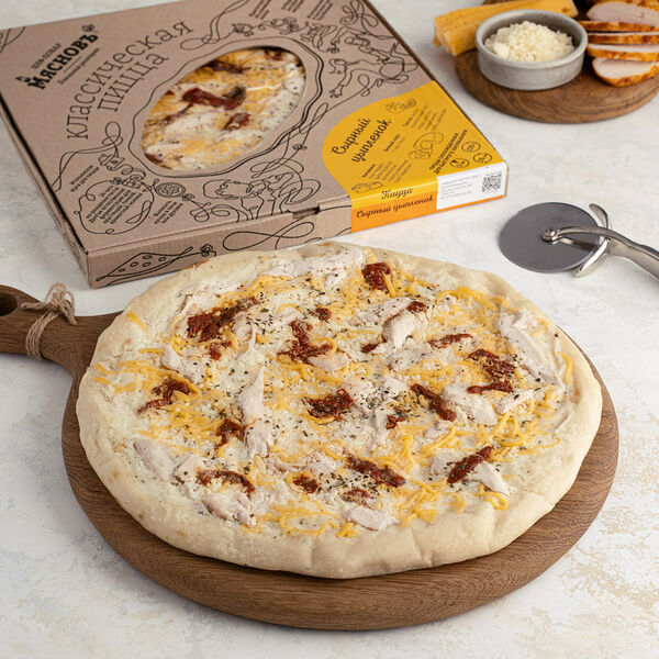 Пицца сырный цыпленок МясновЪ Шеф-повар охлажденная для запекания 29см 500г