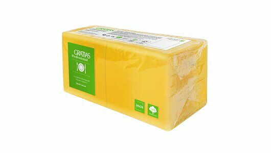 Салфетки бумажные Gratias Professional желтые 1-слойные 24 см