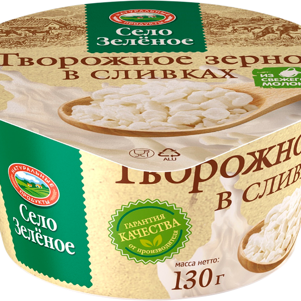 Творожное зерно в сливках Село Зеленое 5%