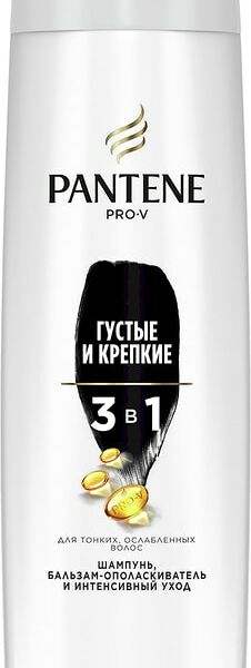 Шампунь и бальзам-ополаскиватель для волос Pantene Pro-V Густые и Крепкие 3в1 360мл