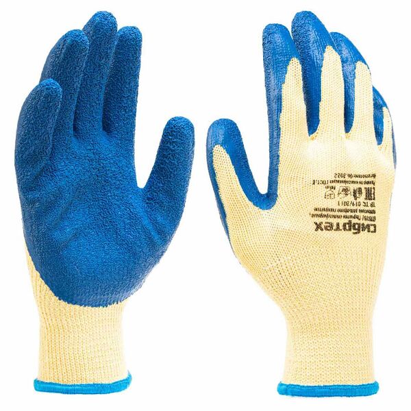 Перчатки Сибртех 677515 с латексным рельефным покрытием размер 8