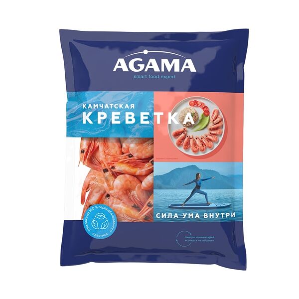 Креветка варено-мороженая Камчатская с головой, Agama