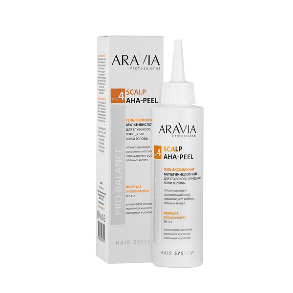 ARAVIA Professional Pro Balance Scalp AHA-Peel Гель-эксфолиант мультикислотный для глубокого очищения кожи головы 150 мл
