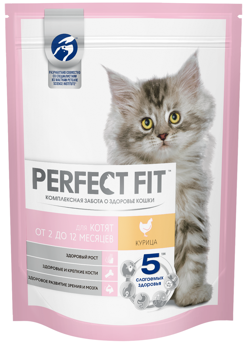 

Корм Perfect Fit сухой полнорационный для котят от 2 до 12 месяцев, с курицей 190 г