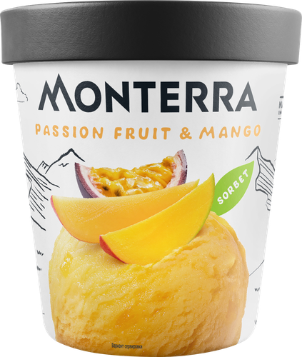 

Десерт Monterra Sorbet Passion Fruit & Mango маракуйя и манго замороженный 300 г