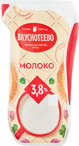 

Молоко Вкуснотеево пастеризованное, 3.8% 900 мл