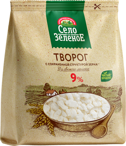 

Творог Село Зелёное с сохранённой структурой зерна 9% 200 г