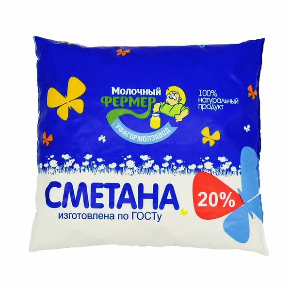 Сметана Молочный фермер 20%