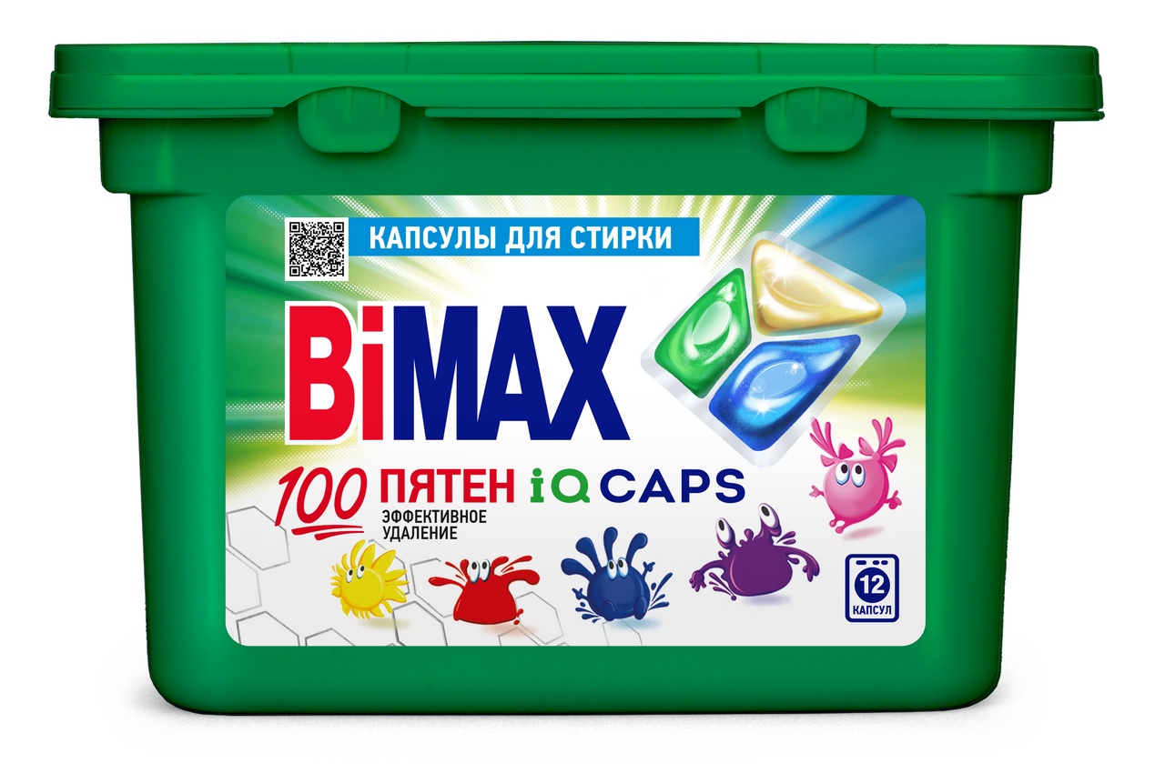 

Капсулы Bimax для стирки 100 пятен 12 шт 156 г