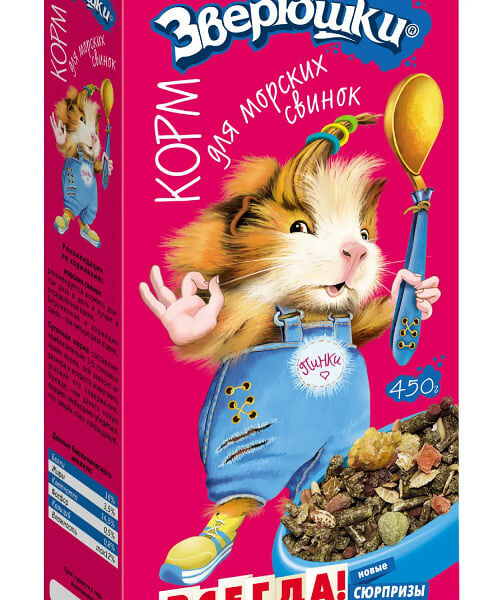 Корм для морских свинок Зверюшки Злаковое ассорти, 450 г