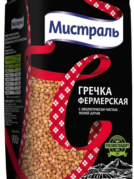 Крупа Мистраль Гречневая Фермерская 900г
