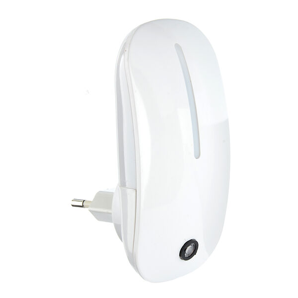 Ночник в розетку с датчиком света 8 LED, подсветка стены, пластик/металл