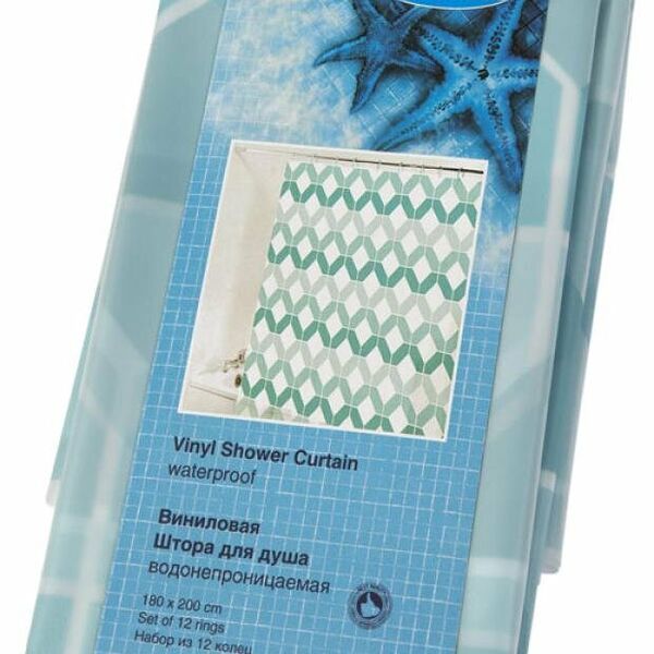 Штора для ванны Aquarius Peva Havana голубой, 180х200 см