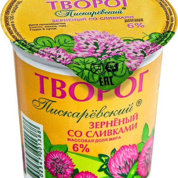 Творог Пискаревский зерненый со сливками 6%