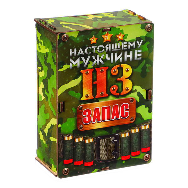 Ящик самосборный, мдф, 20х13,7х8 см, зеленый